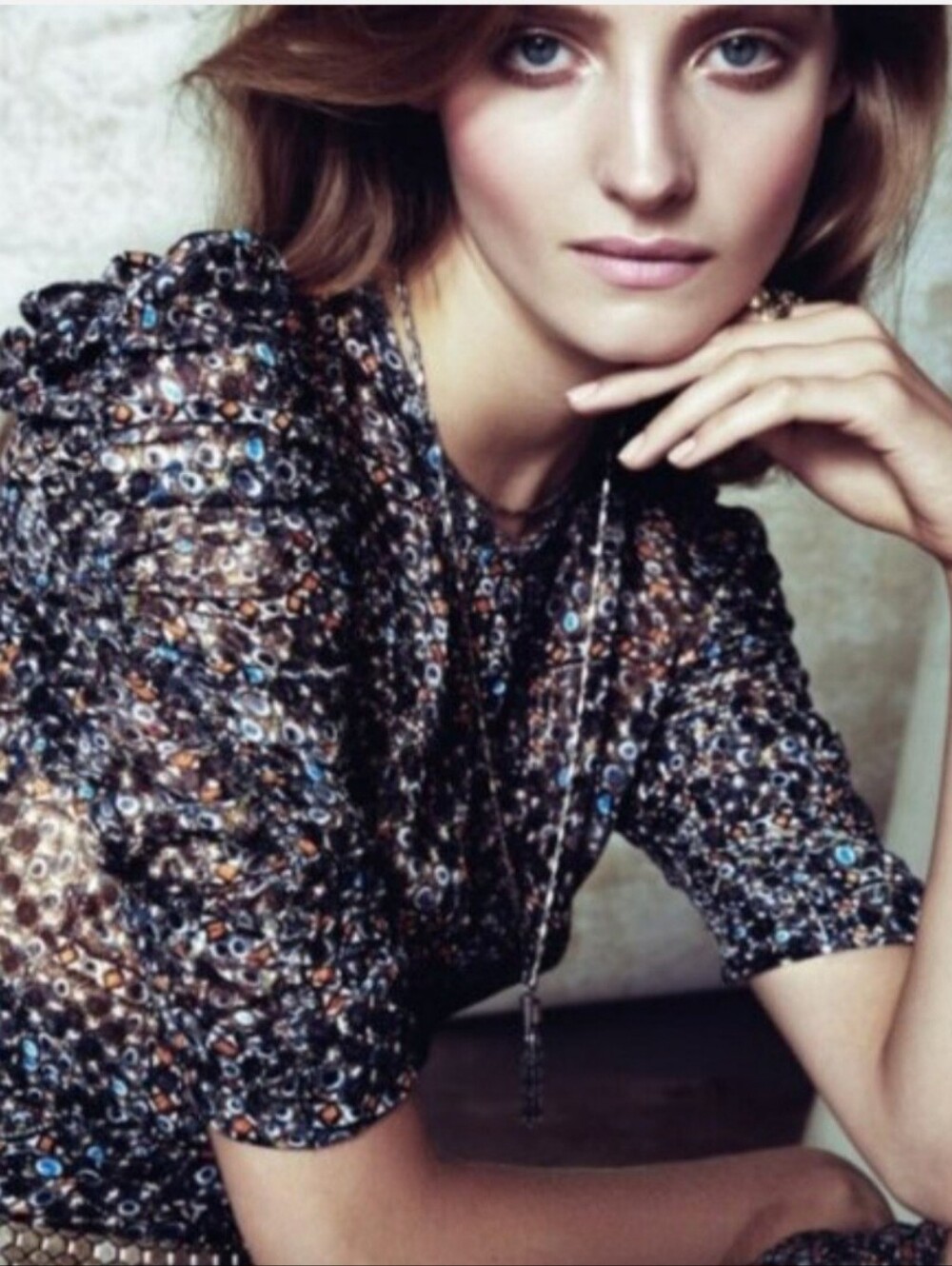 Isabel Marant Pour H&M Peacock Silk Ruched Blouse Size 4